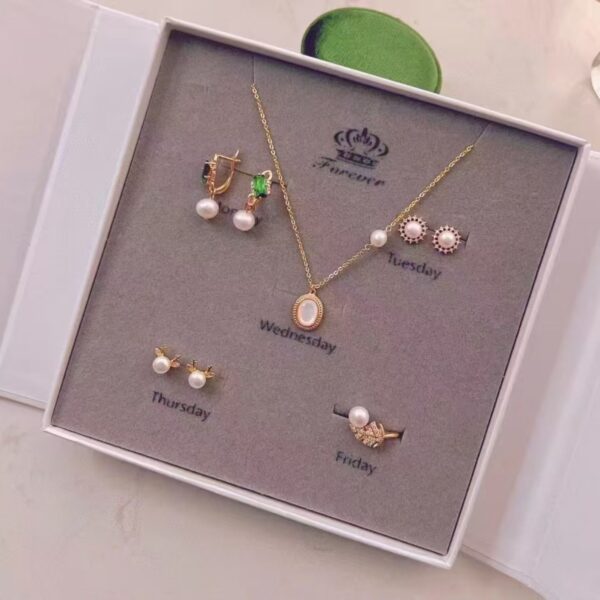 Blind Box-A Set of Necklace and Three Pairs of Earrings and Ring in Different Styles