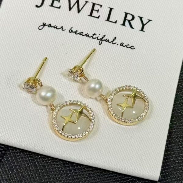 Asterism Pendant Pearl Earrings