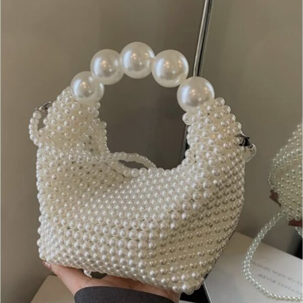 Hand-knitted Pearl Handbag