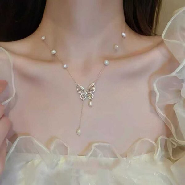 Butterfly Fairy Pearl Necklace