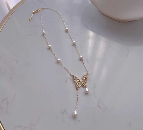 Butterfly Fairy Pearl Necklace - Image 2