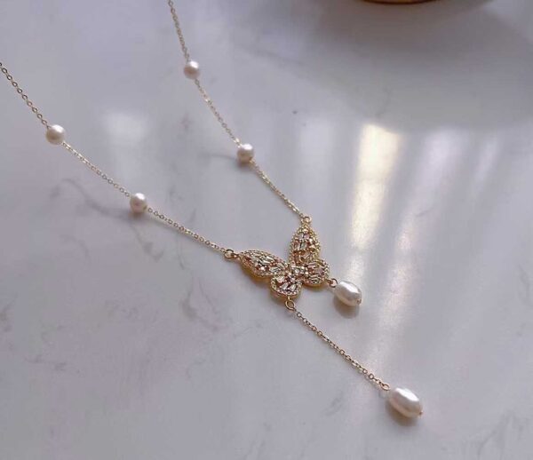Butterfly Fairy Pearl Necklace - Image 4