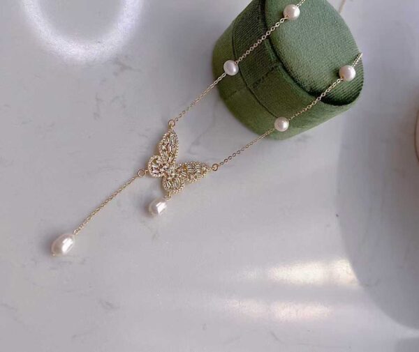 Butterfly Fairy Pearl Necklace - Image 5