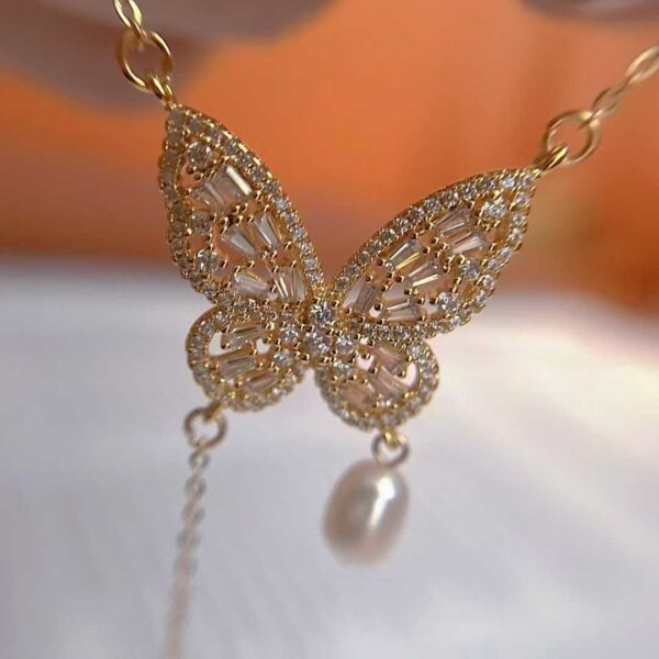 Butterfly Fairy Pearl Necklace - Image 6
